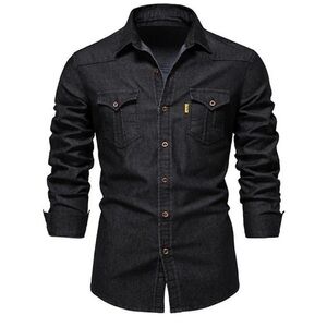 Mmcici, black button up shirt, size XL